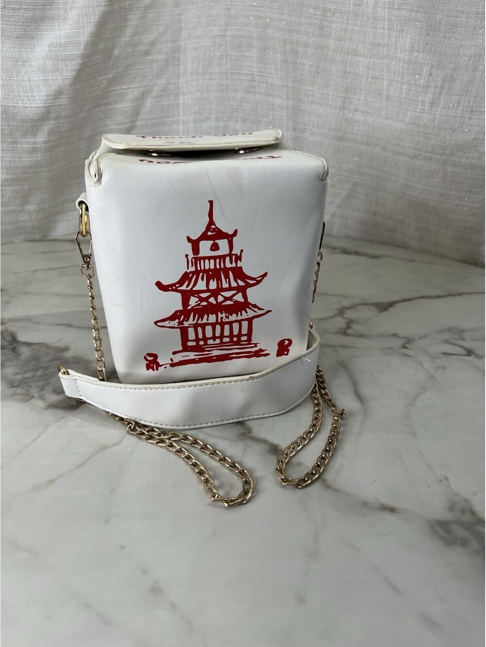 BAM FOREVER CHINESE TAKE OUT Food Thank You Clutch Bag  White/Red